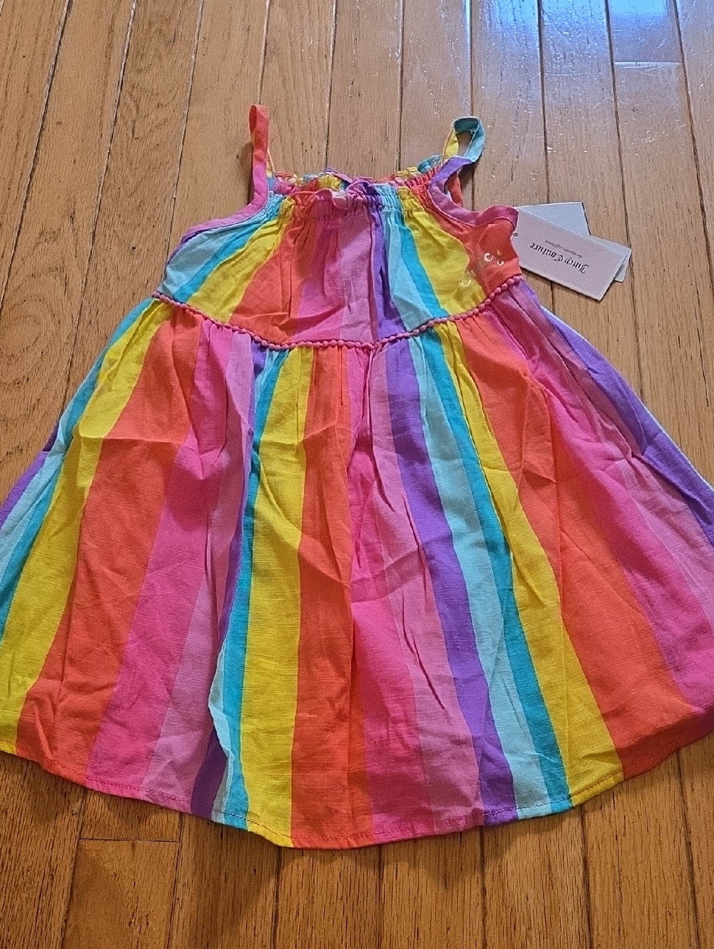 Juicy Couture Rainbow Stripe Cotton Sundress - Pink, Yellow, Blue, Purple